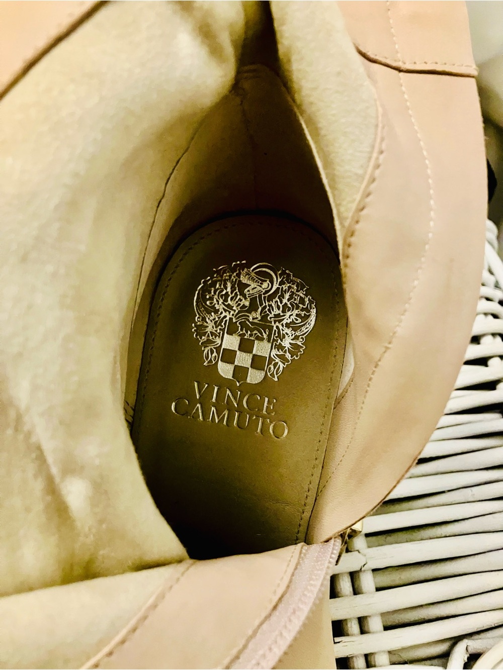 Vince Camuto Taupe Leather Ankle Boots with Block Heel - Picture 5 of 8